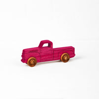 Montessori Educational Small Pink Wooden Pickup Truck for Toddlers 1–3 | Eco-Friendly Maple Wood Toy | Made in the USA 🇺🇸
