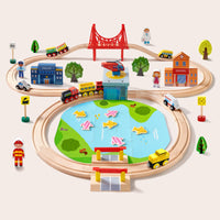 Wooden Train Set 110 Pcs
