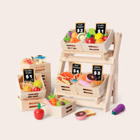 Play Kitchen Accessories – Wooden Play Food for Play Kitchen: Pretend Cooking Set for Kids